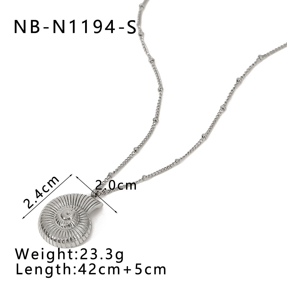 Wholesale  stainless steel marine conch pendant earrings necklace suit