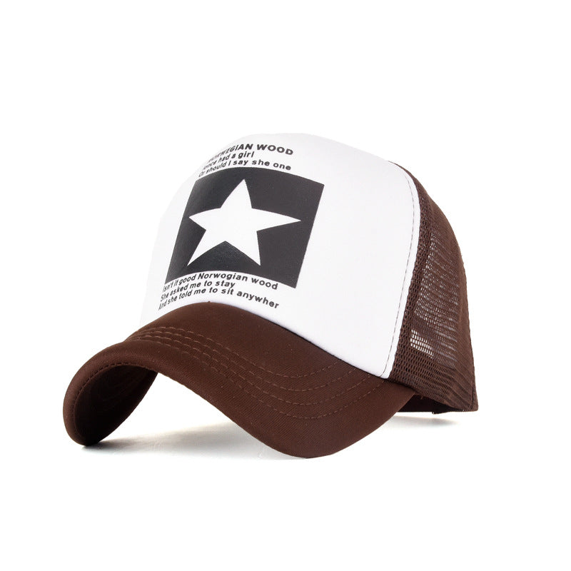 Wholesale Five-pointed Star Printed Mesh Cap  Baseball Cap