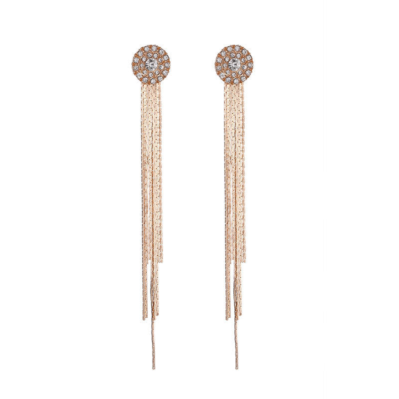 Wholesale  diamond-embedded geometric earrings