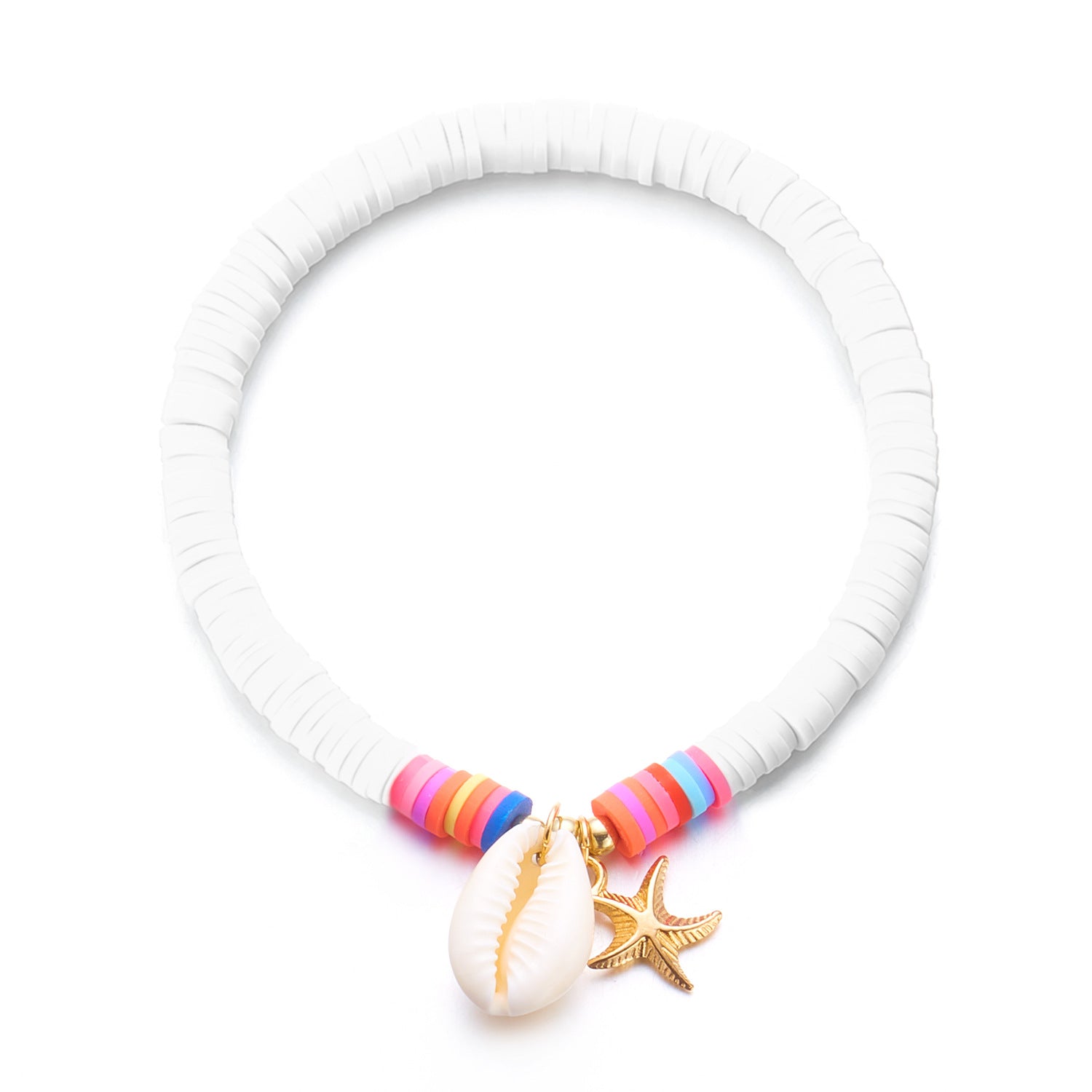 Wholesale Summer Beach Series  Starfish Shell Soft Pottery Anklets