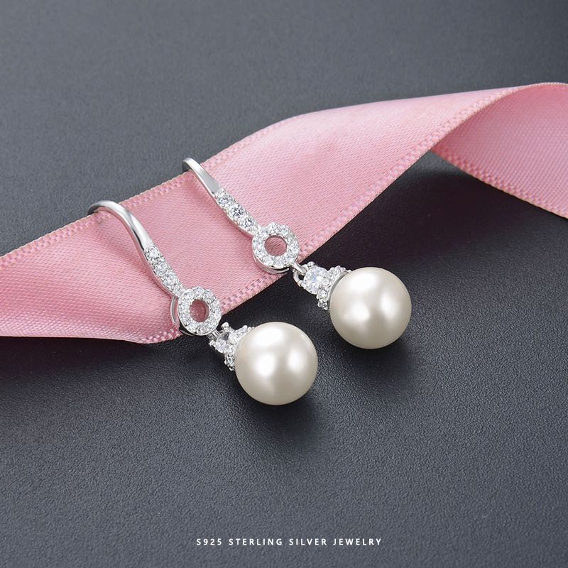 Wholesale S925 sterling silver pearl earrings