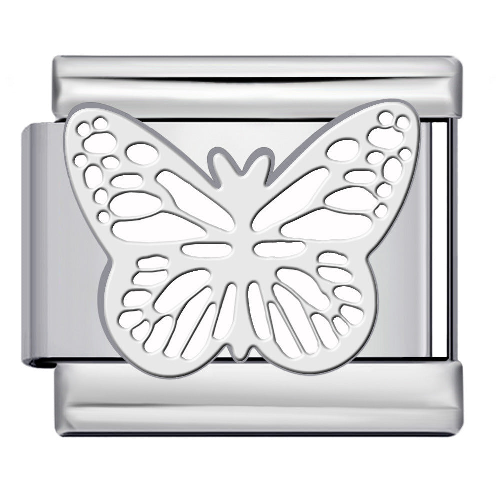 Wholesale Italian ModuleButterfly Series Titanium Steel  DIY  Bracelet