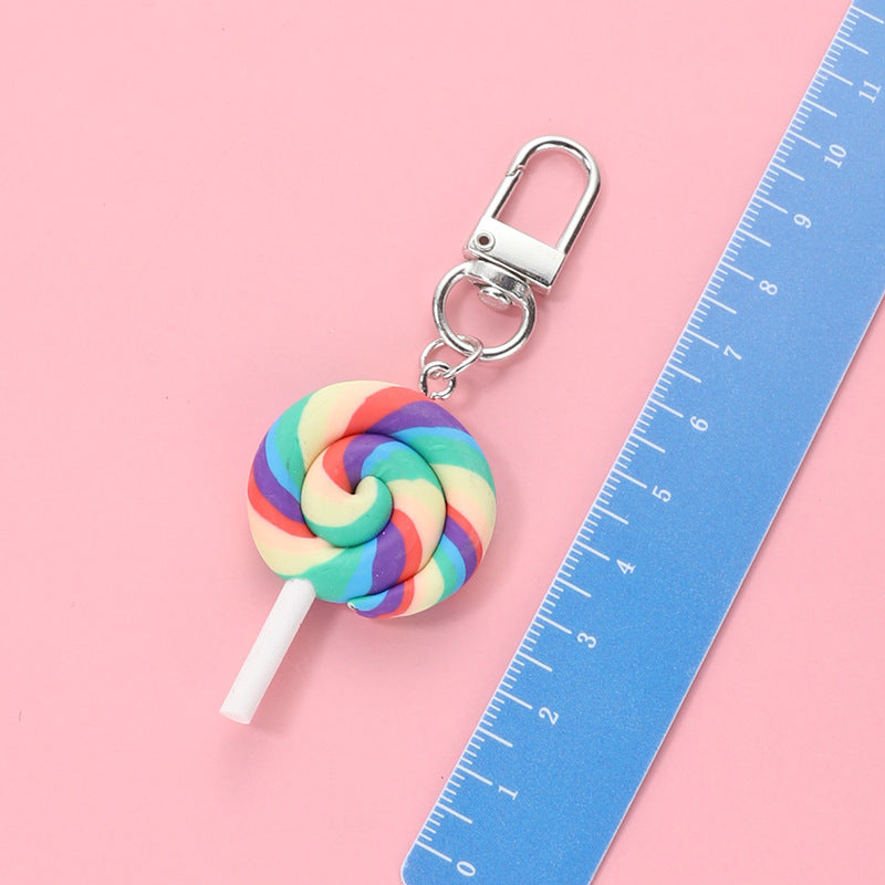 Wholesale Lollipop Plastic Keychain Cute Cartoon Colorful Lollipop Pendant ACC-KC-HuiMei001