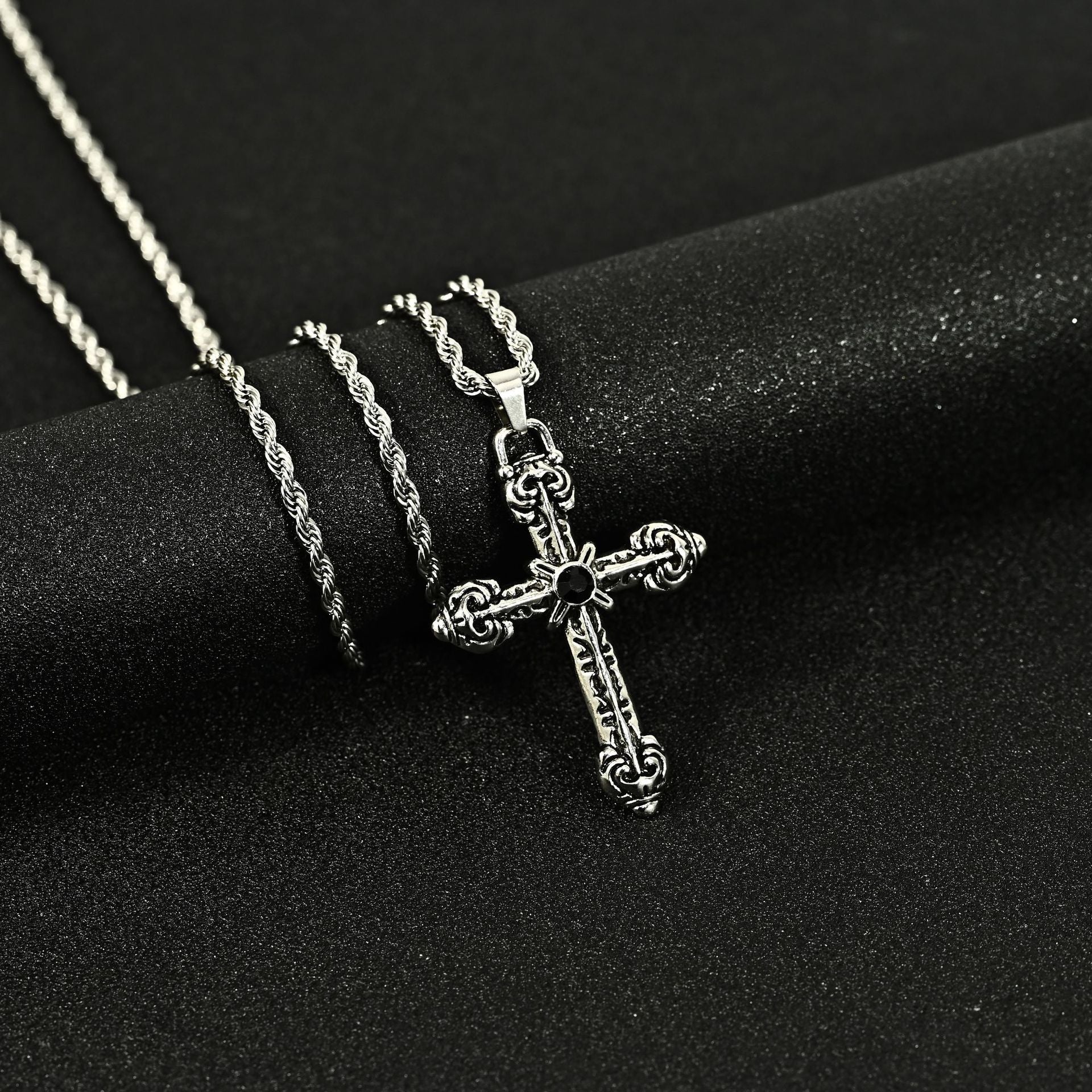 Wholesale Titanium Steel cross  alloy pendant necklaces