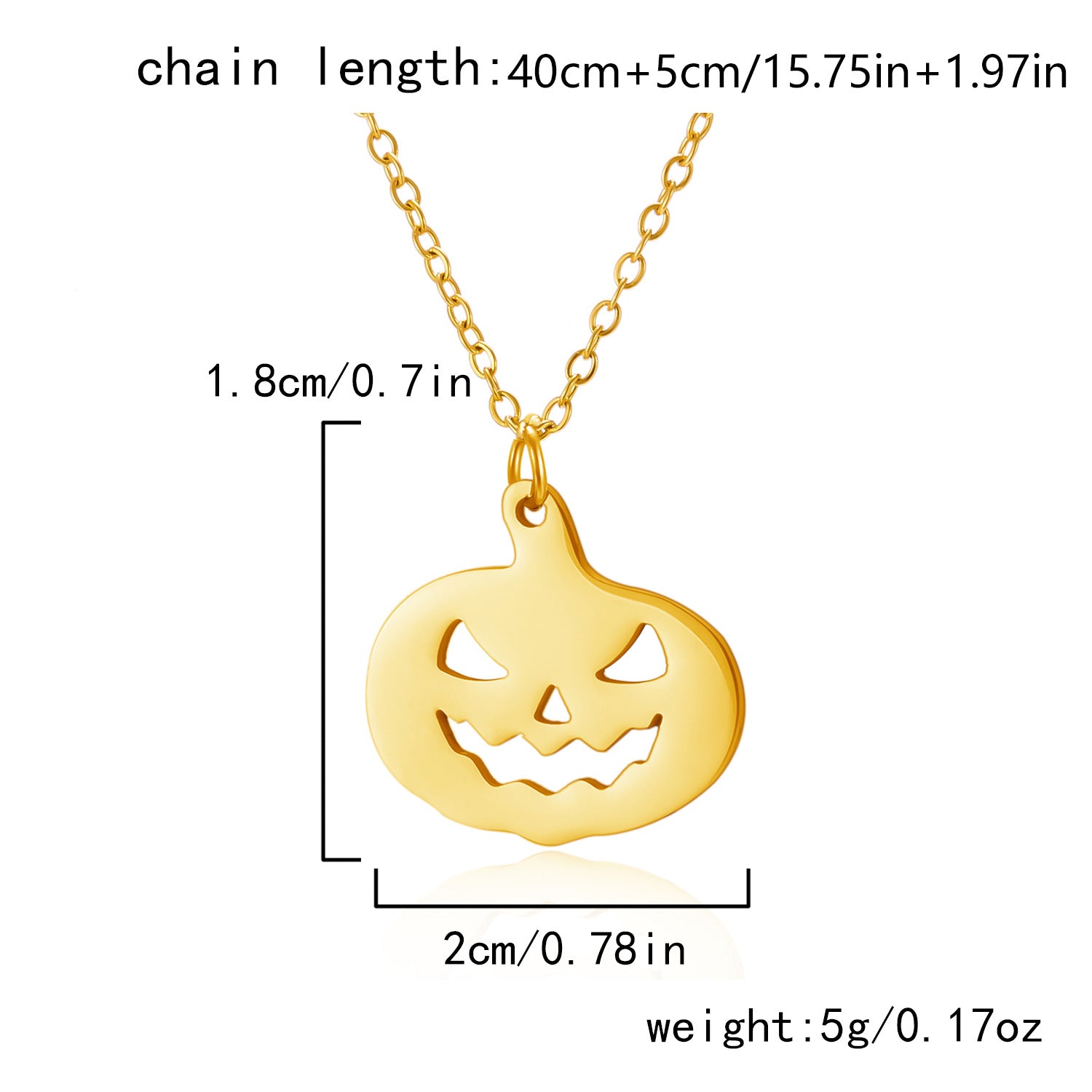 Wholesale Stainless Steel  Ghost Necklace Pumpkin  Pendant Trendy Jewelry Accessory