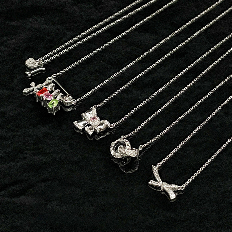 Wholesale  Colored Diamond Zircon Cross Pendant Necklace