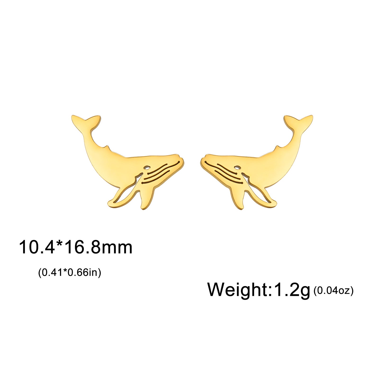 Wholesale Cute Whale Earrings Stainless Steel Ocean Animal Jewelry for Women Birthday Gift Fashion Accessory