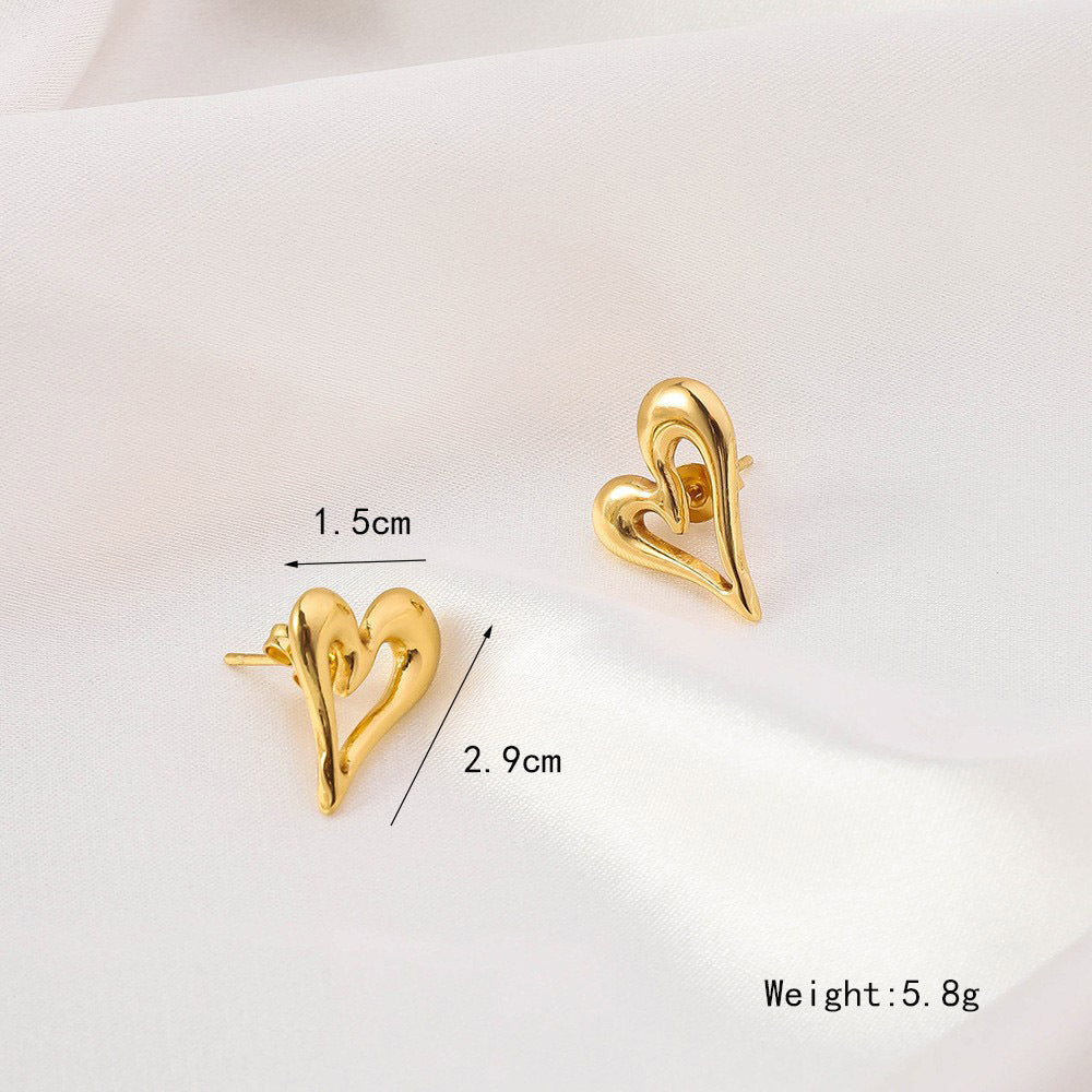 Wholesale Titanium Steel Love Circle Irregular Earrings ACC-ES-RuiX011