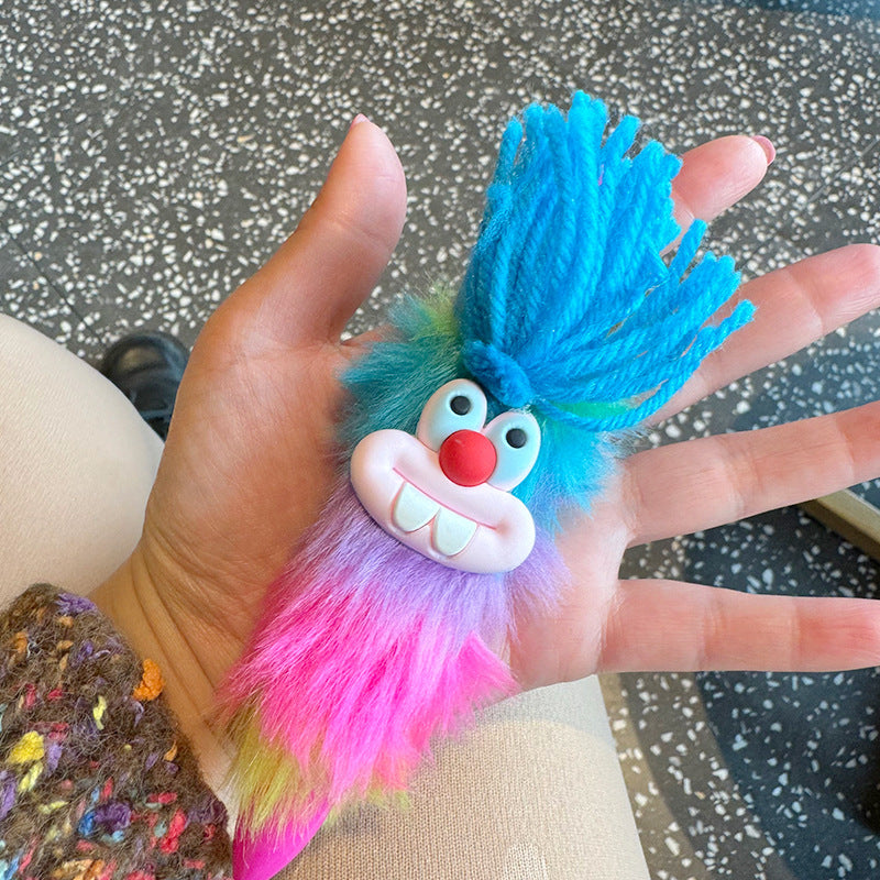 Wholesale Colorful plush Pen tooth rabbit wool ugly cute multi-color ballpoint pen