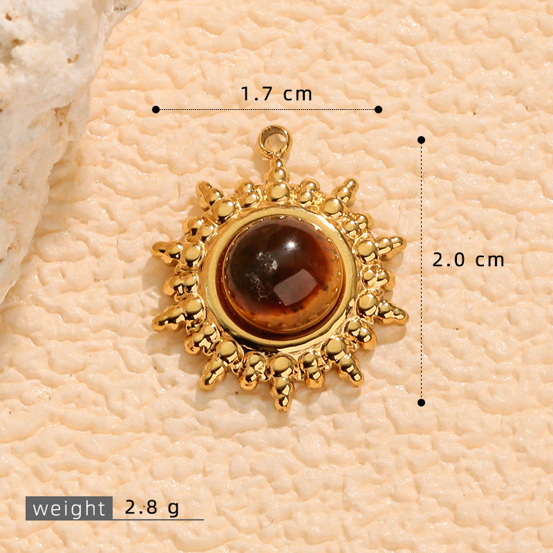 Wholesale stainless steel tiger' s eye stone jewelry pendant