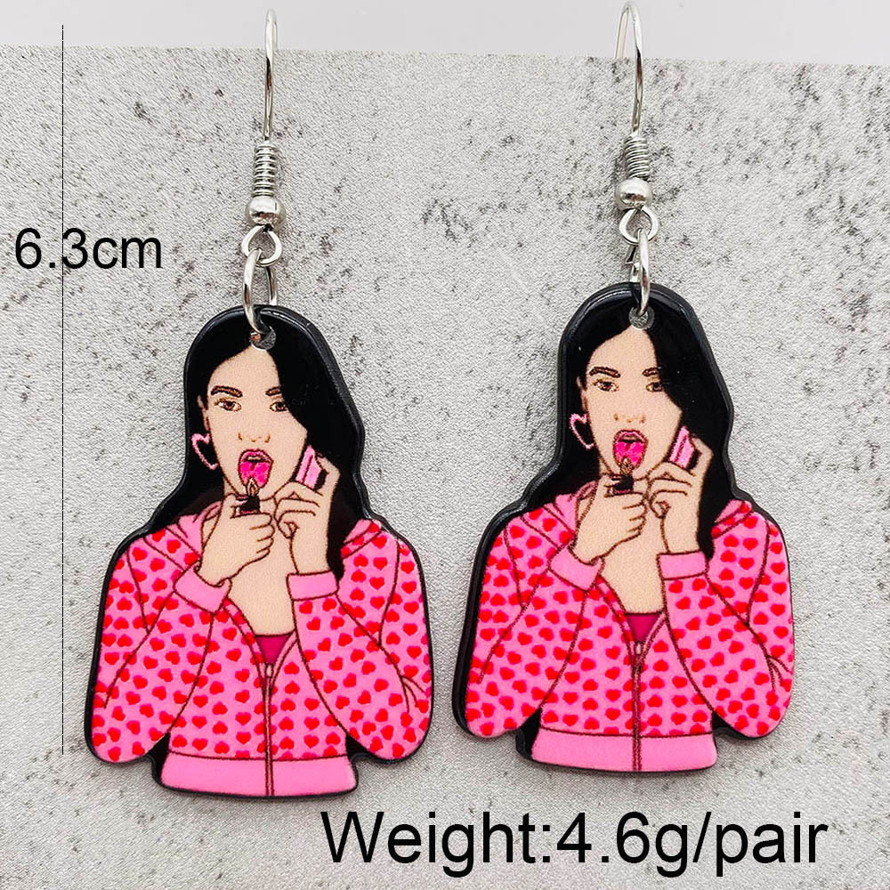 Wholesale Halloween Horror Pumpkin Ghost Tarot Acrylic Earrings ACC-ES-ChenY025