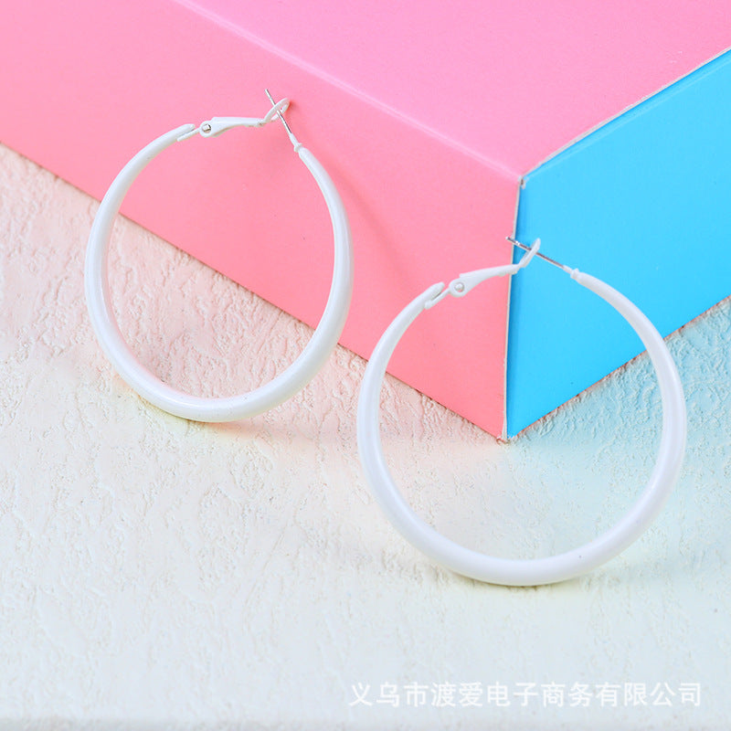 Wholesale Alloy Colorful Paint Simple Geometric Earrings