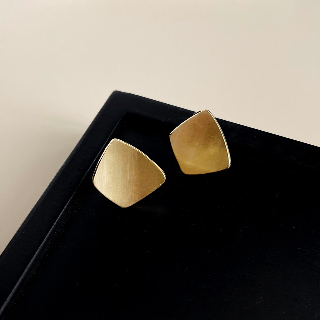 Wholesale  simple brushed frosted bean stud earrings