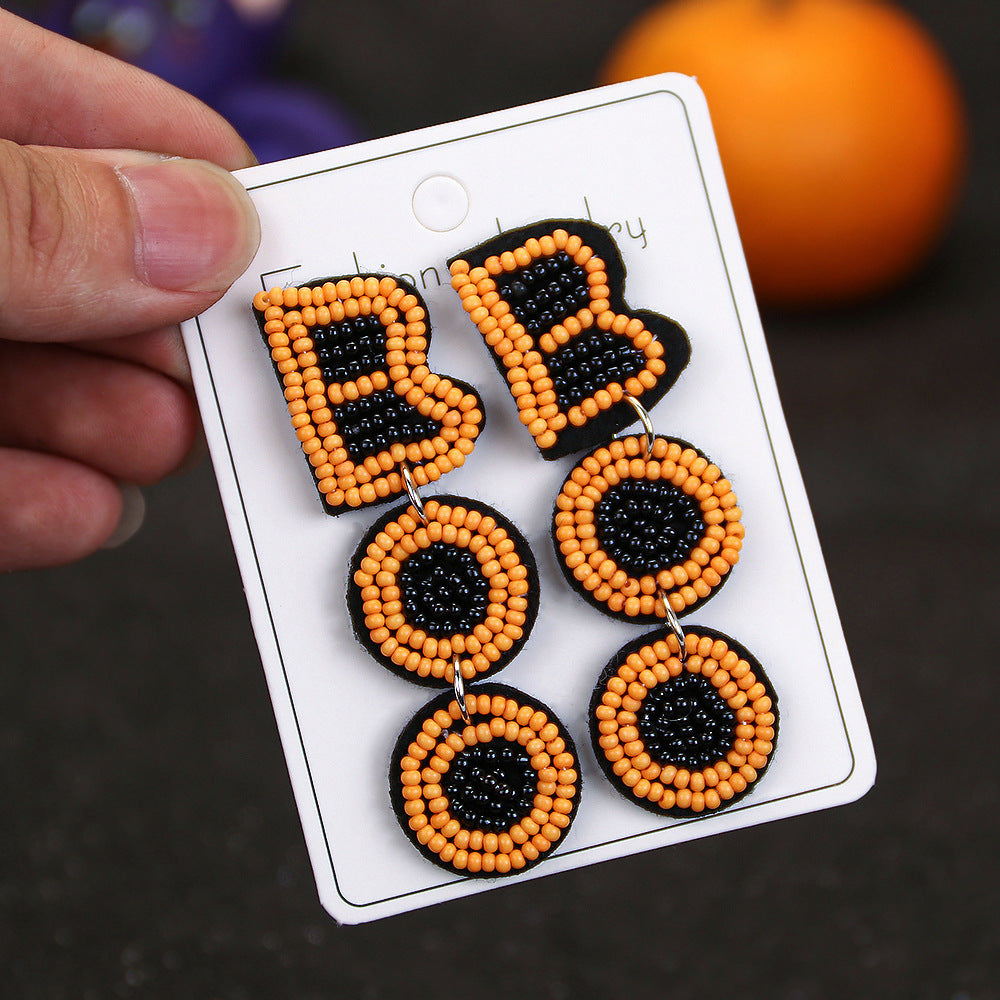 Wholesale Halloween Earrings Punk Style Rice Beads Earrings ACC-ES-ManT020