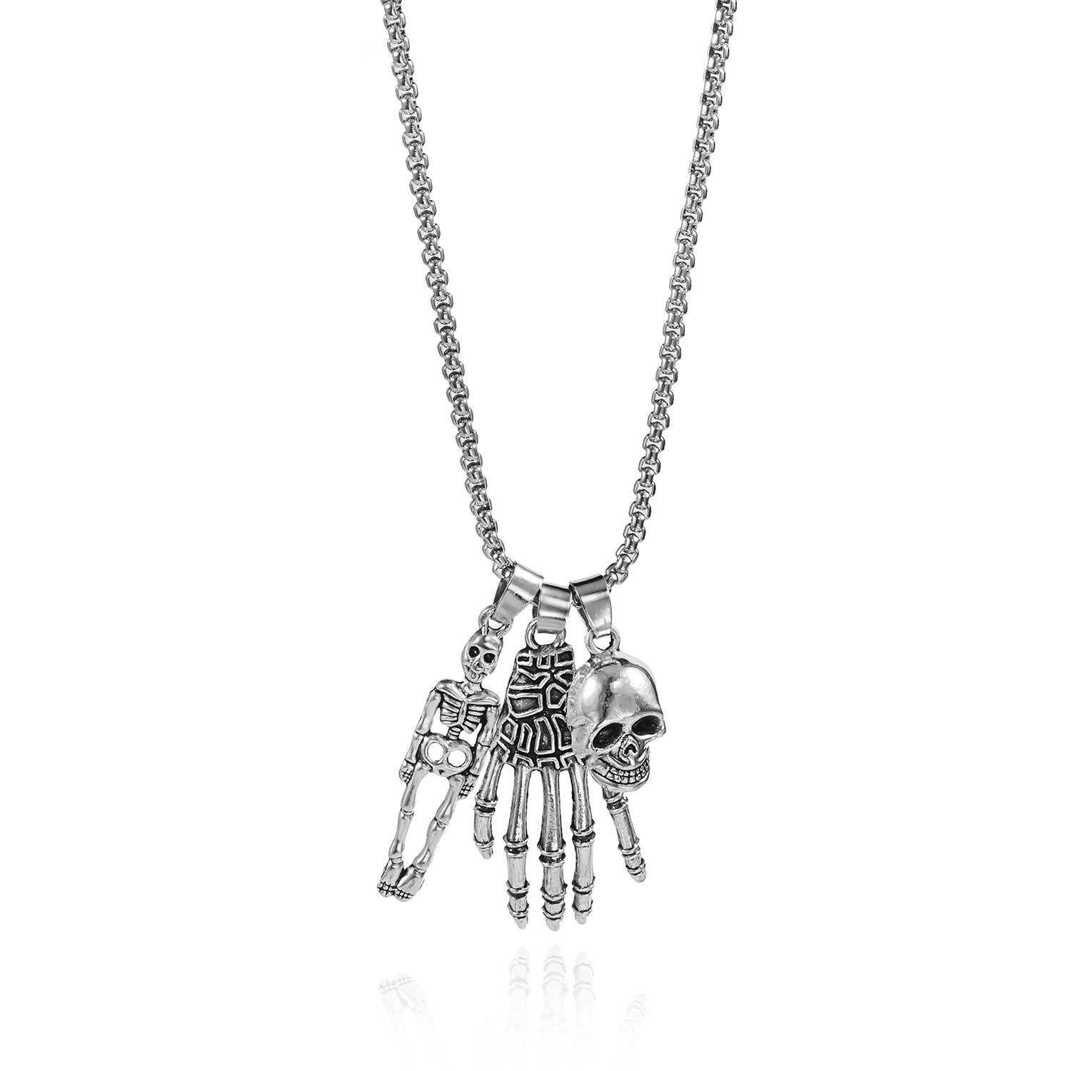 Wholesale  Halloween  Skull Hand Alloy Punk Style Necklace