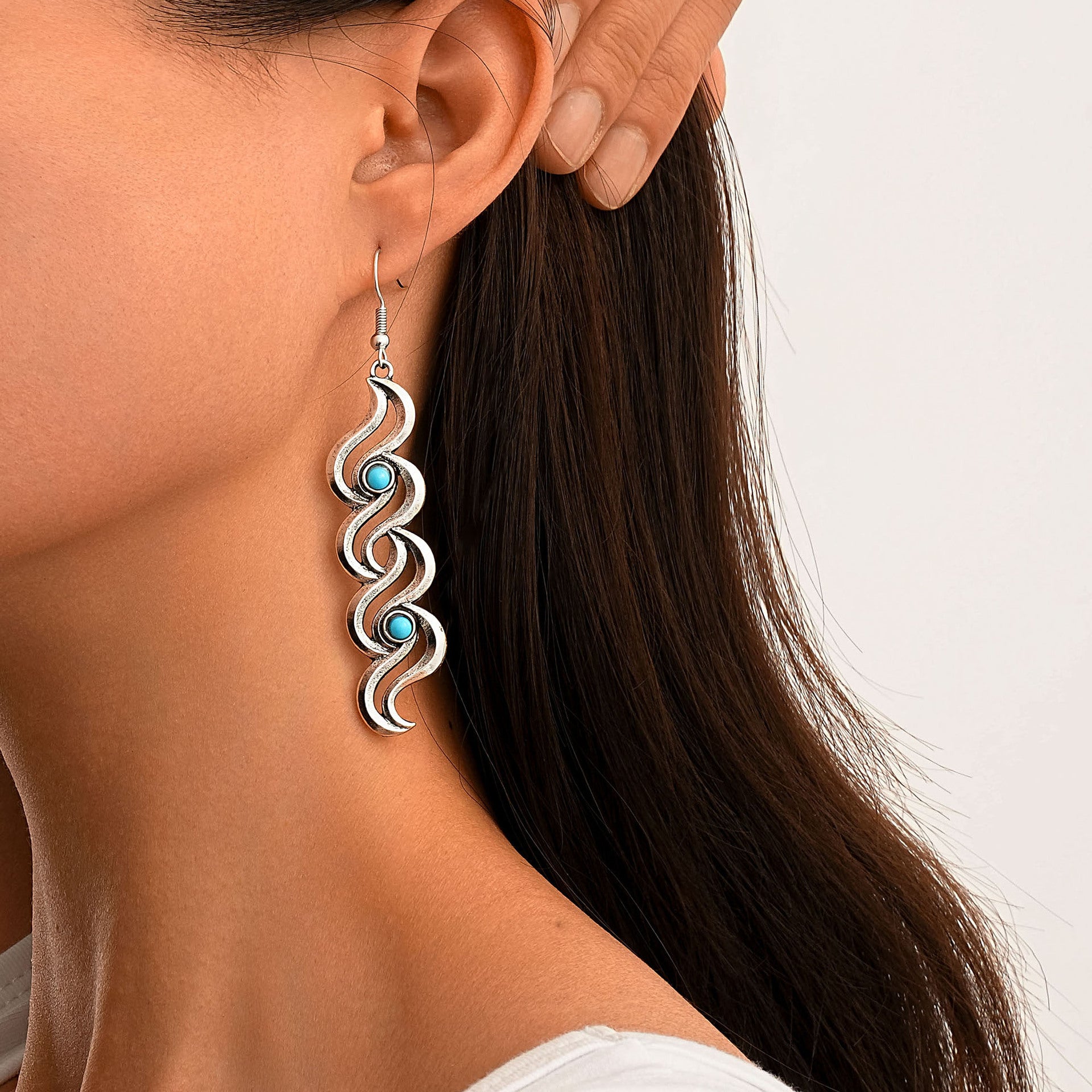Wholesale  Retro Personalized Turquoise Earrings