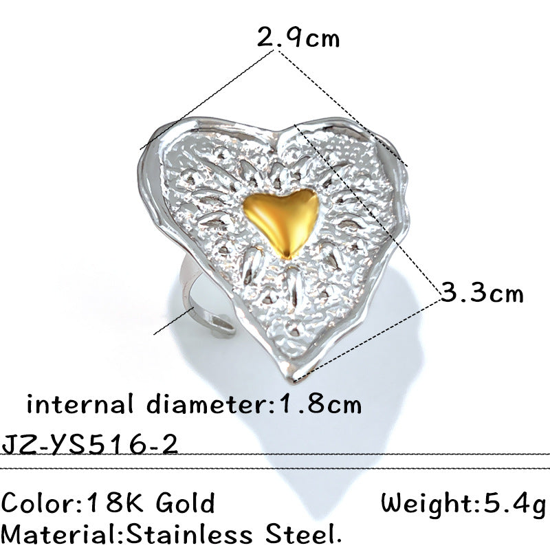 Wholesale Titanium steel ring with contrasting gold and silver design a niche and affordable luxury item