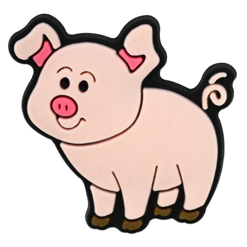 Decorazione casuale all'ingrosso della fibbia della scarpa in gomma morbida in PVC da fattoria da 100 pezzi