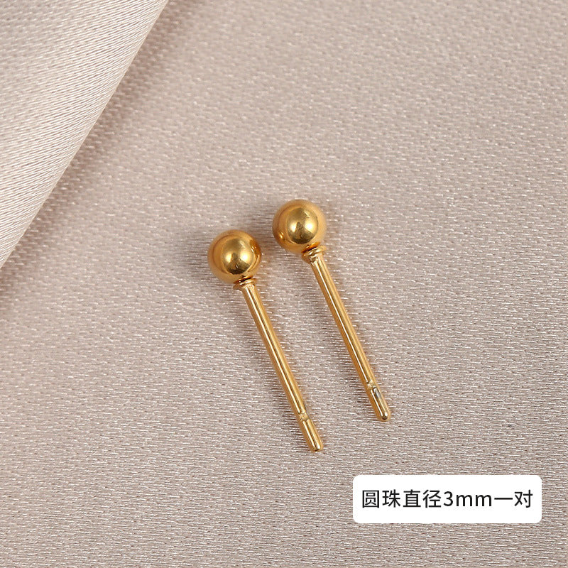 Wholesale Copper Electroplated Round Ball Earrings