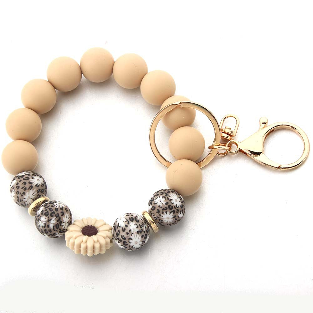 Wholesale Sunflower Silicone Bracelet Keychain ACC-KC-JinAn021