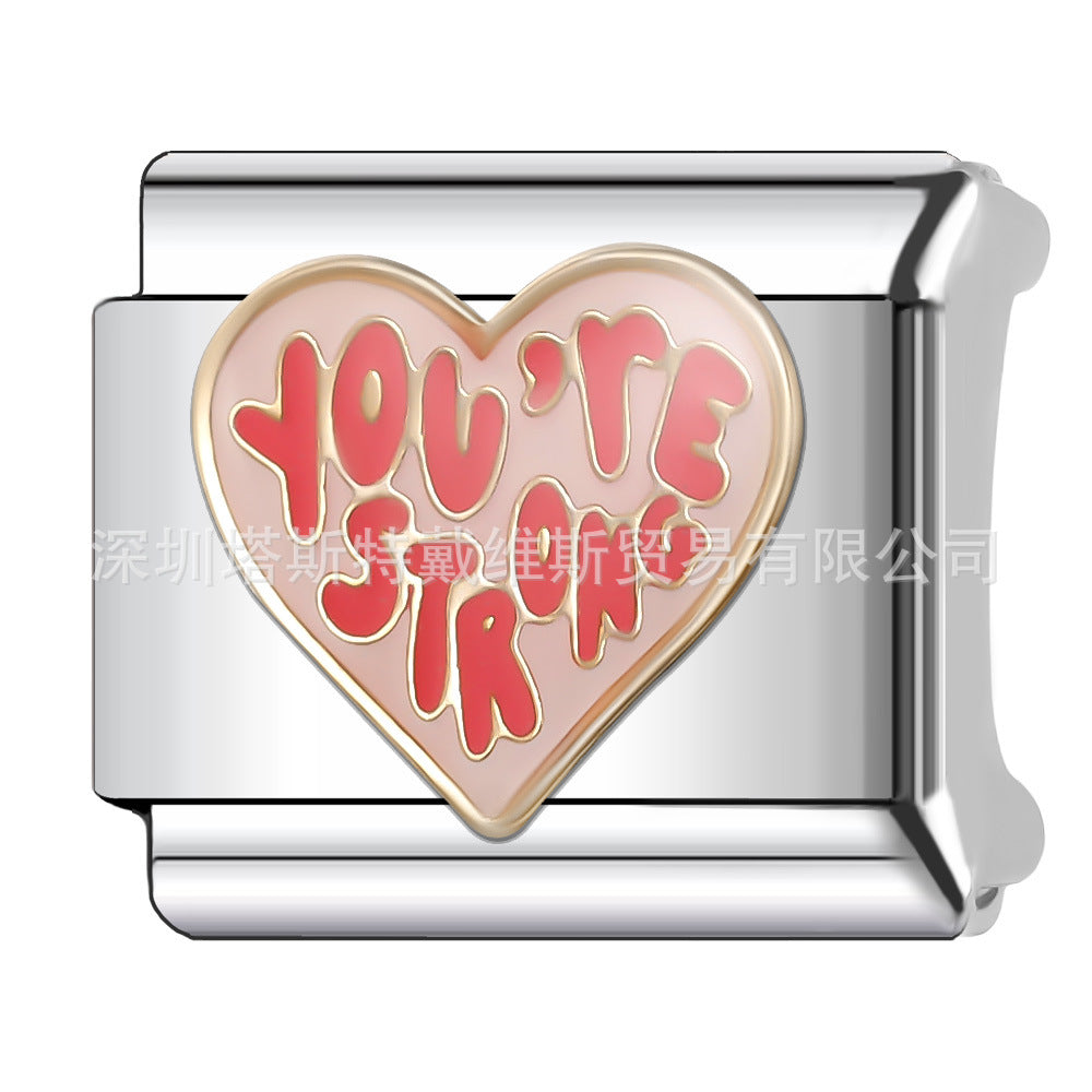 Wholesale Italian Charm Bracelet 9mm DIY Splicing Cute Creative Stainless Steel Composable Bracelet