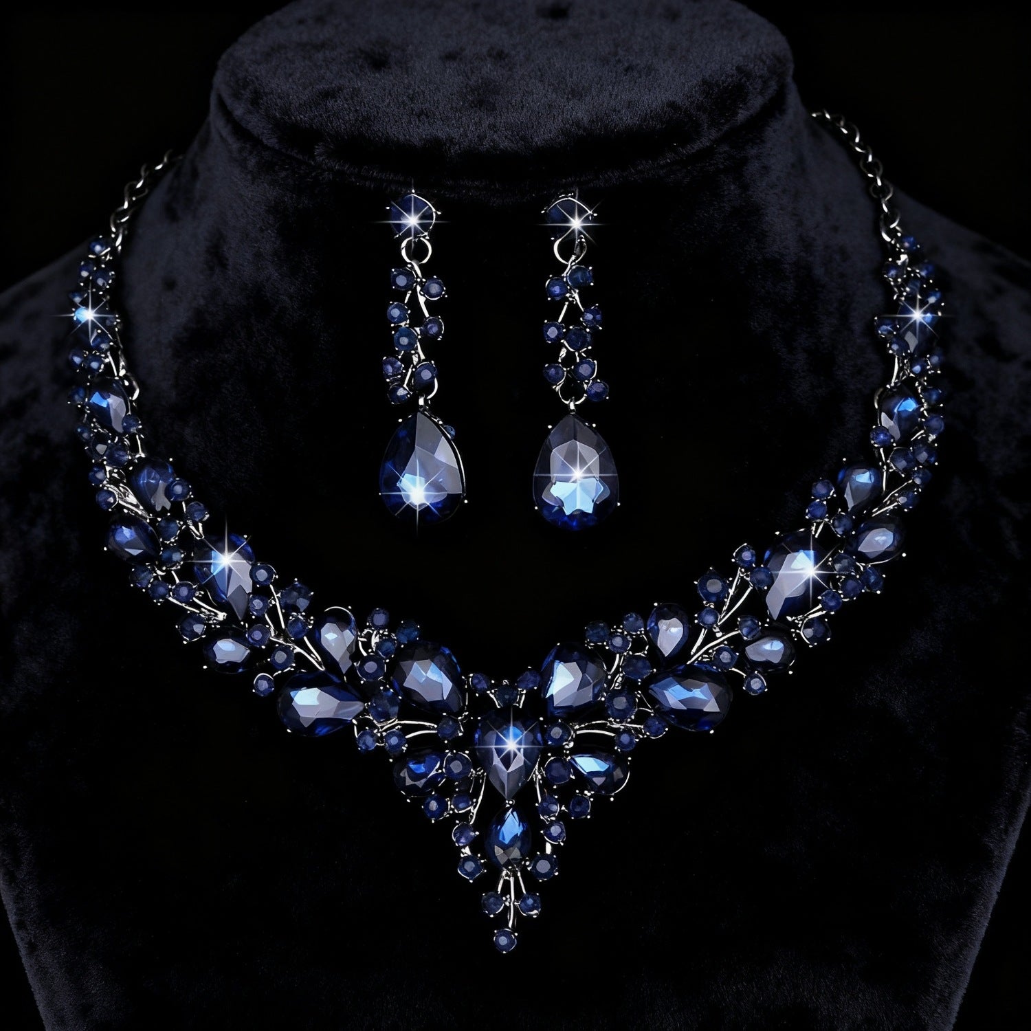 Wholesale Jewelry Set Crystal Accessories Alloy Necklace Earrings