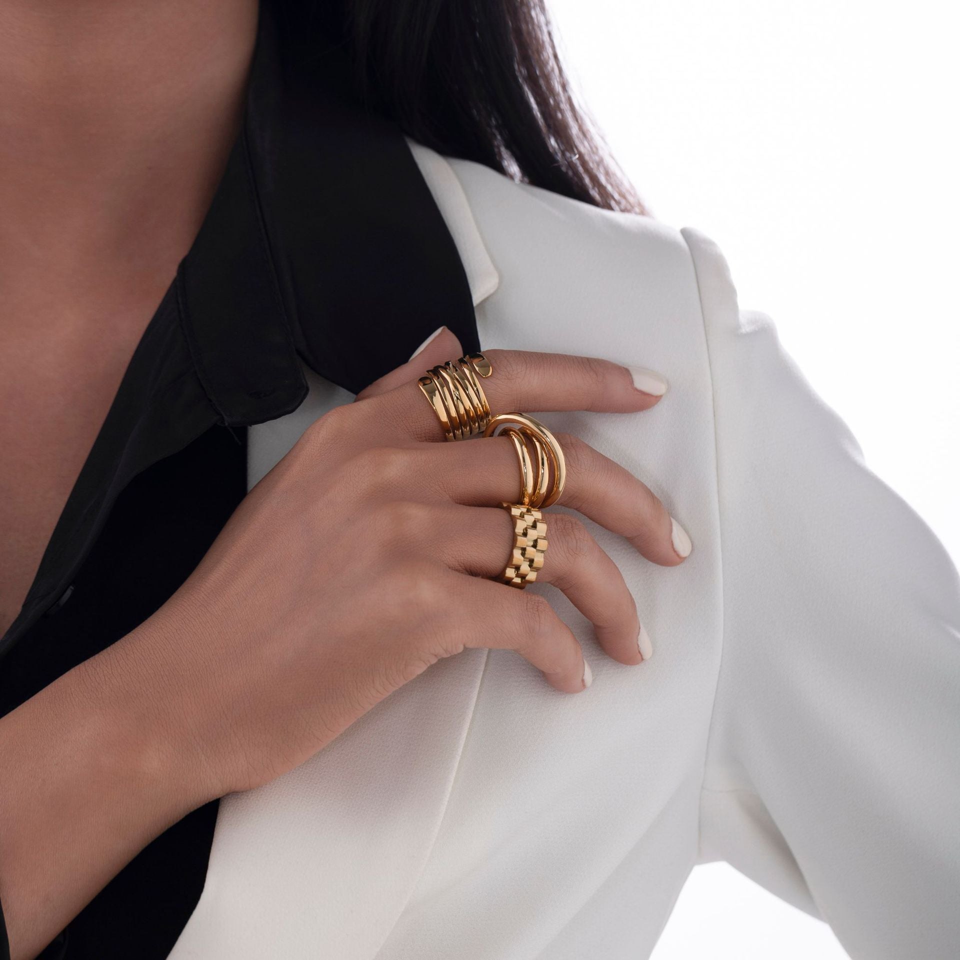 Wholesale  Retro Exaggerated All-match Titanium Steel Ring