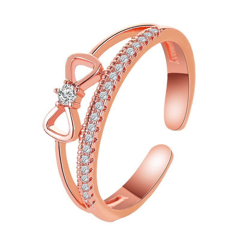 Wholesale  rose gold open  geometric index finger ring