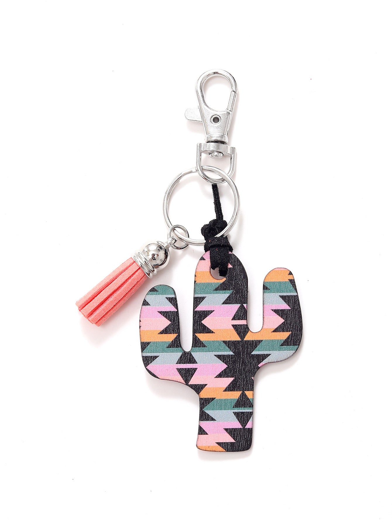 Wholesale Wooden Cactus Leopard Print Keychain ACC-KC-YTian030