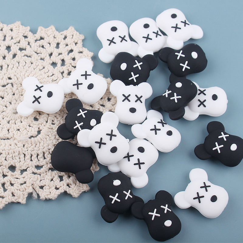 Wholesale 5pcs Silicone Bear Focal Beads ACC-BDS-GuangTian039