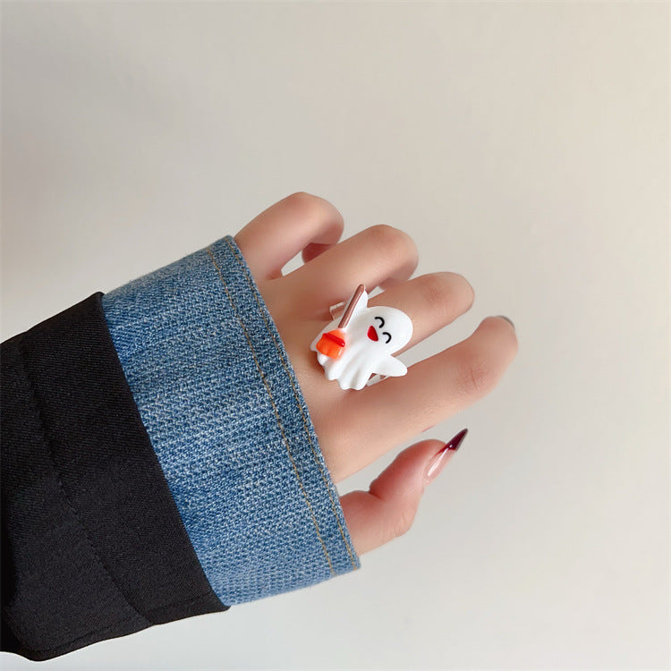 Wholesale Halloween Rings Resin Demon Ghost Pumpkin Rings ACC-RS-Weiw001