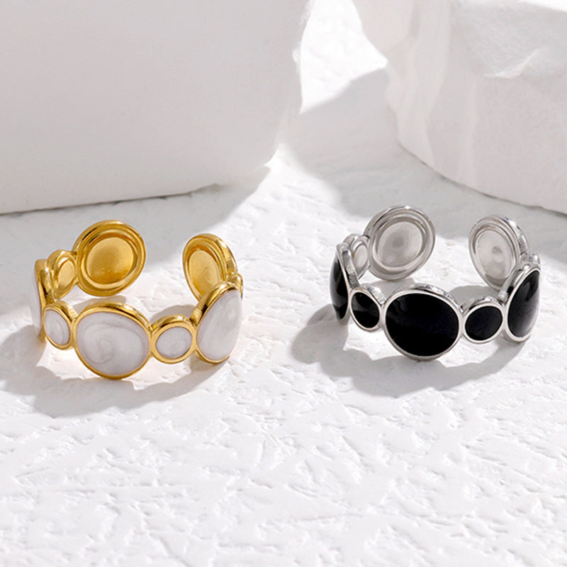 Wholesale Stainless Steel Ring Geometric Minimalist Style Adjustable Opening Women S Fashion Jewelry Accessory