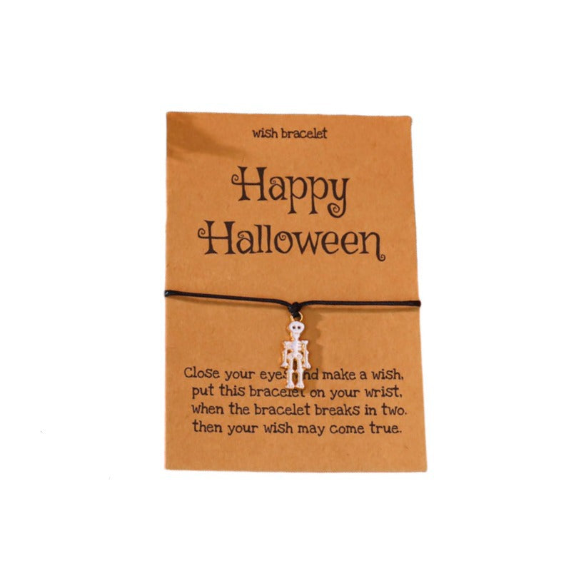 Wholesale  Pumpkin Ghost Bat Drop Oil Bracelet