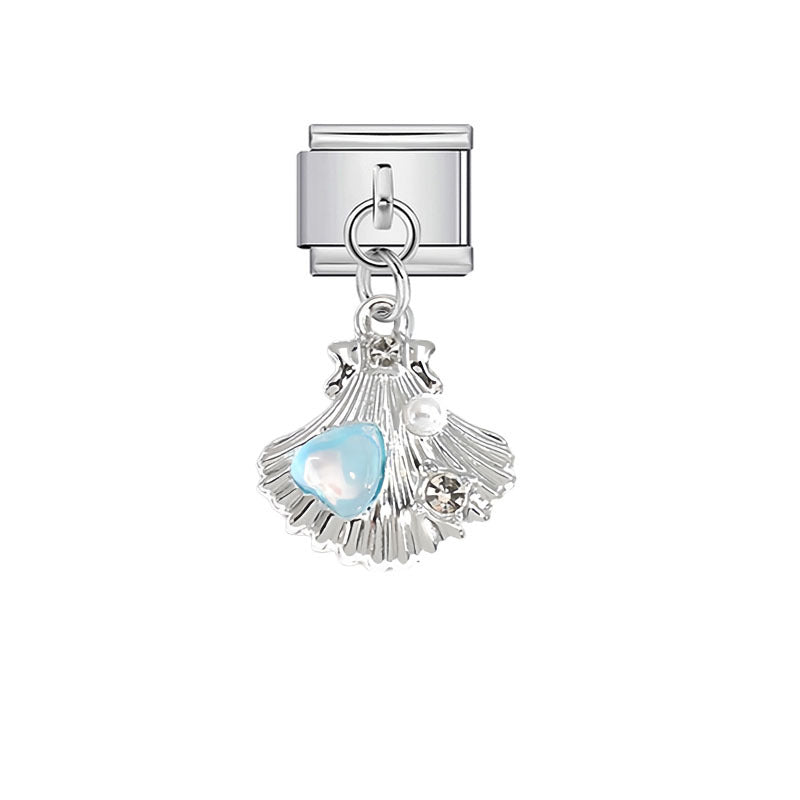 Wholesale Ocean Themed Italian Style DIY Pendant and Bracelet Kit Sweet Painted Stainless Steel Fashion Accessory for Everyday Wear