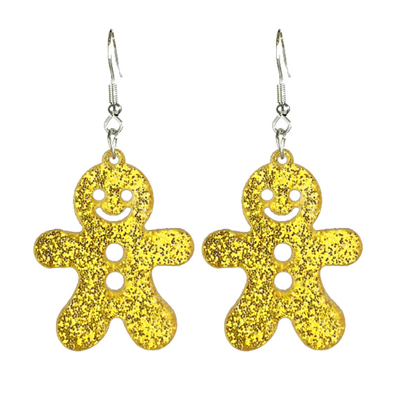 Wholesale 2 Pairs/pack Christmas Acrylic Shiny Hollow Holiday Earrings ACC-ES-HY183