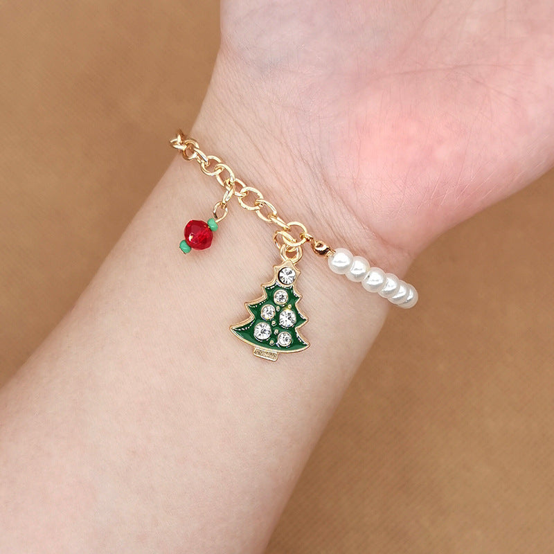 Wholesale Christmas Alloy Christmas Tree Old Man Snowman Bracelet ACC-BT-Haol013