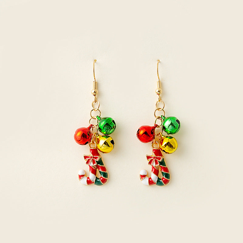 Wholesale Christmas Cartoon Glaze Color Matching Bell Earrings ACC-ES-MDD071
