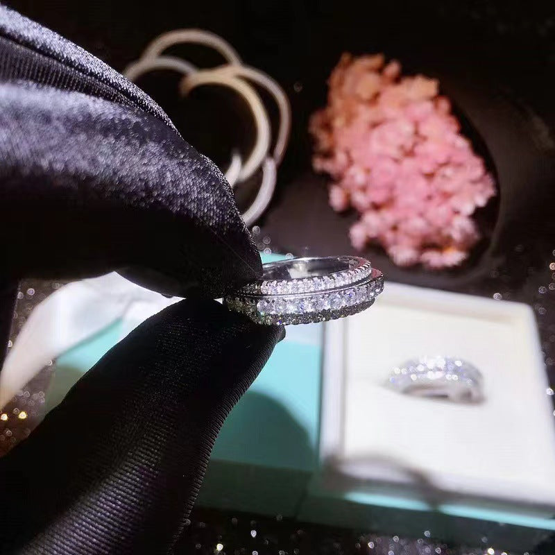 Wholesale  multi-layer full circle full drill row drill  diamond ring