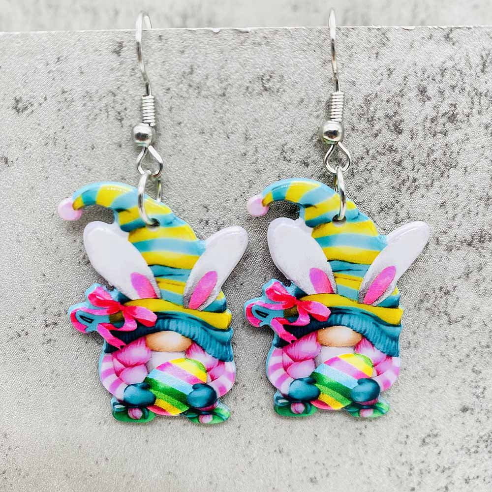 Wholesale  Easter leopard print rabbit carrot acrylic earrings