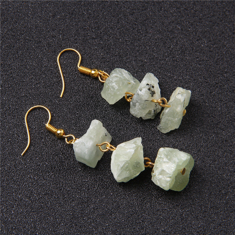 Wholesale Natural Stone Raw Stone Crushed Stone Earrings ACC-ES-GEB001