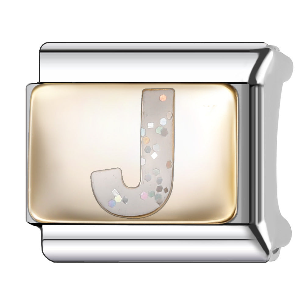 Wholesale Italian Module 9mm Oil-Dropping Gorgeous Letter Bracelet