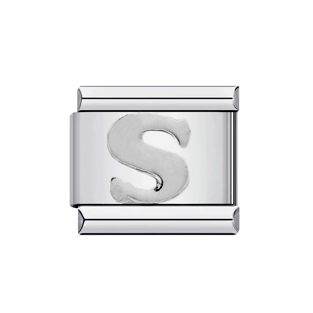 Wholesale Italian Charm Bracelet 9mm DIY Splicing Removable English Letters Stainless Steel Composable Bracelet