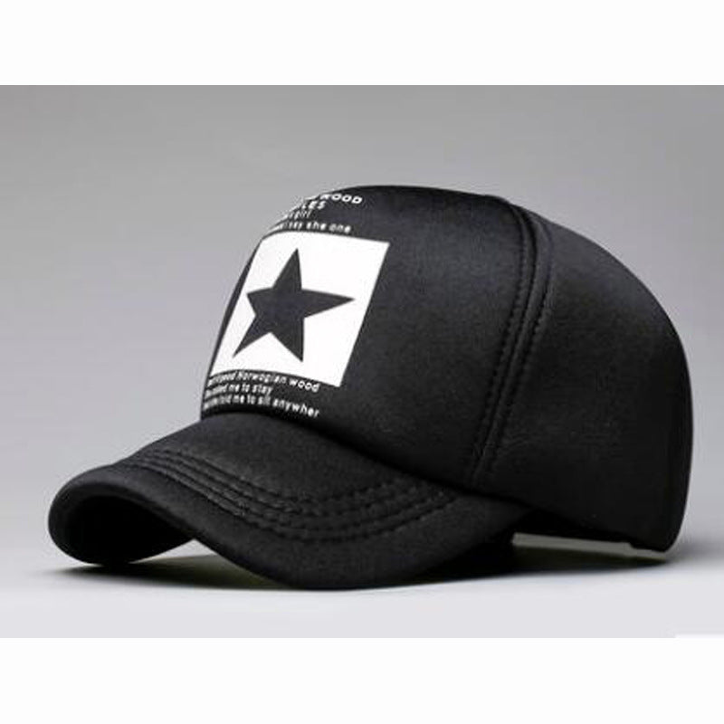 Wholesale hip hop peaked cap five-pointed star printed baseball cap