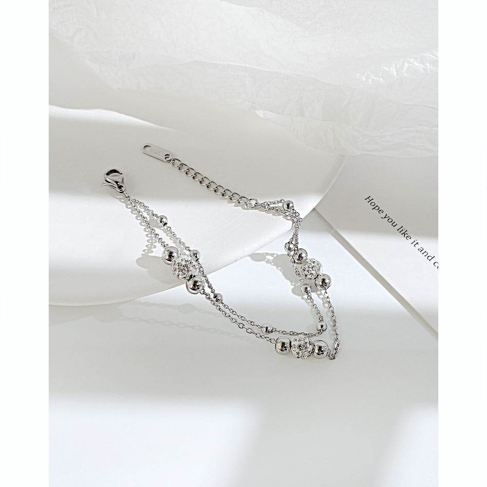 Wholesale Double Layer Fold Wear Stainless Steel Bracelet