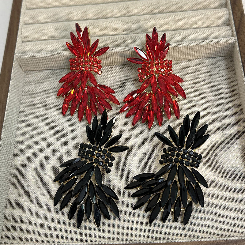Wholesale  Full Diamond Wheat Ear Wings Earrings