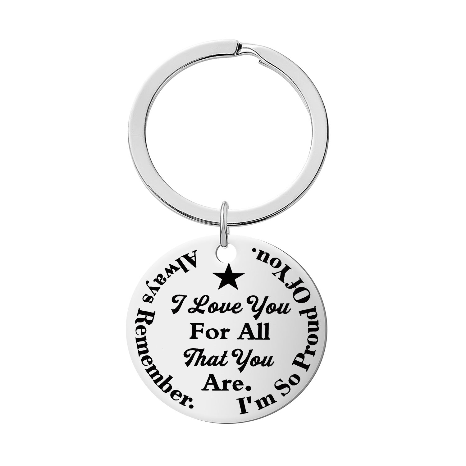 Wholesale TO MY SON / DAUGHTER laser engraved stainless steel keychain