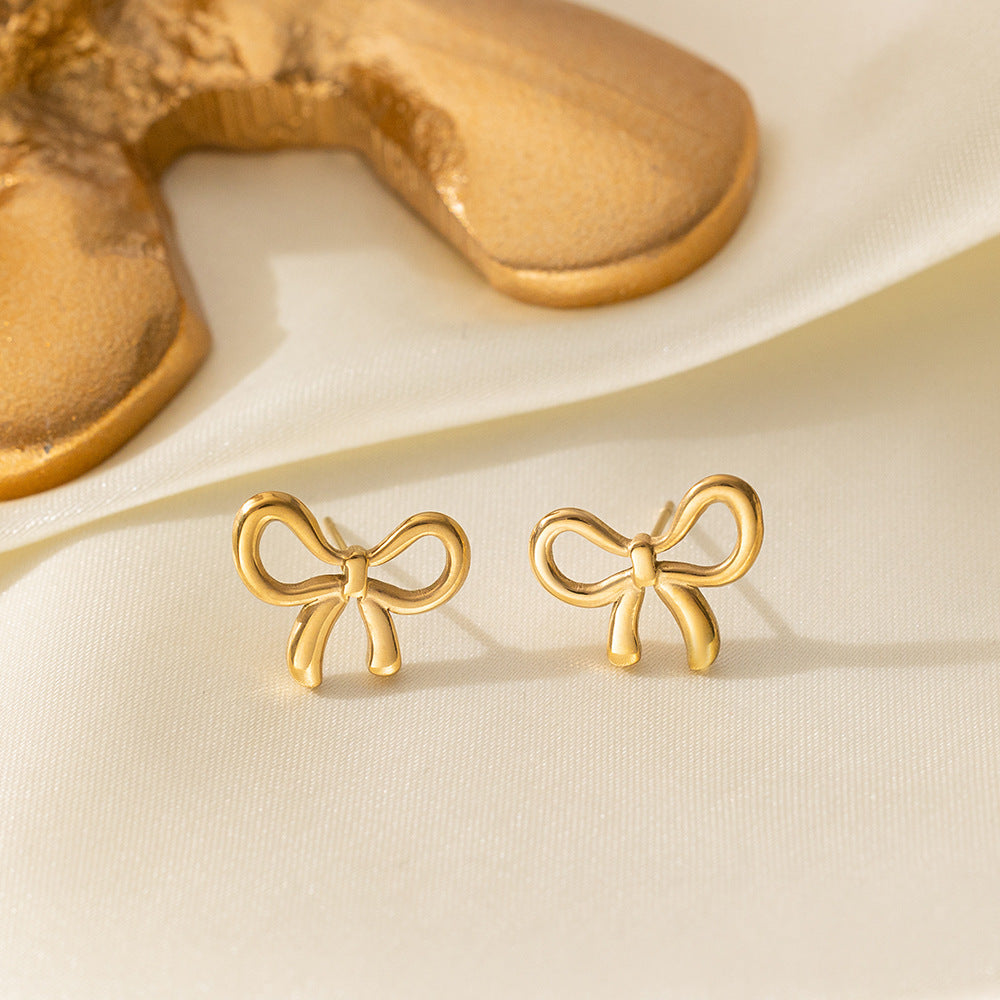 Wholesale Bowknot Titanium Steel Necklaces Earrings Bracelet Anklets ACC-NE-GuDi011