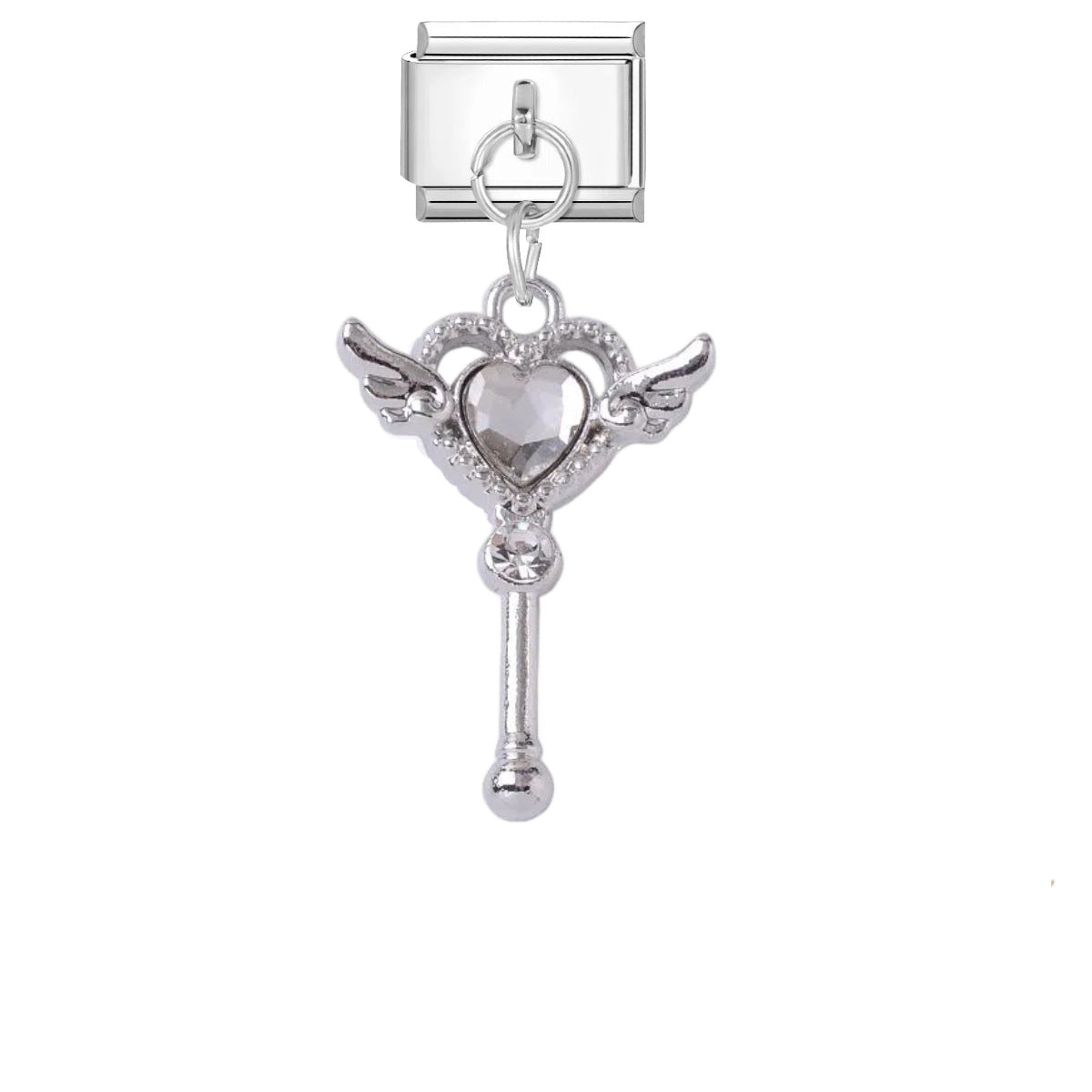 Wholesale Stylish DIY Charm Pendant for Bracelet Watch Strap - Titanium Steel Enamel Butterfly Cross Rhinestone Jewelry Accessory