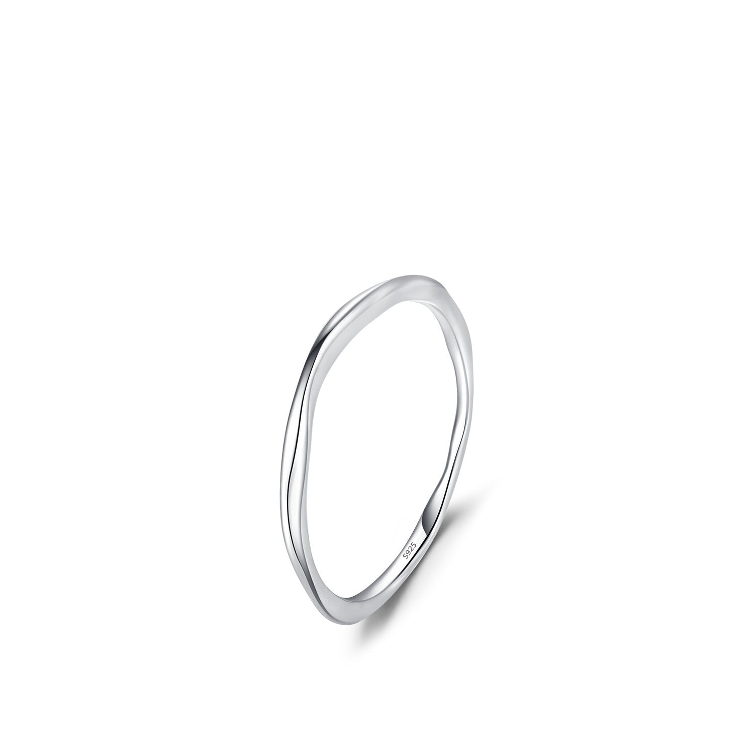 Wholesale S925 sterling silver minimalist irregular pleated texture ring