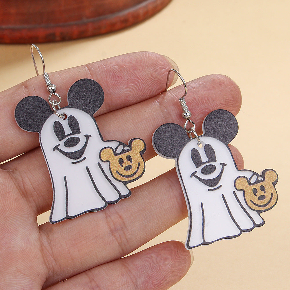 Wholesale Halloween  Cute Creative Rice Handmade Mouse Acrylic Earrings